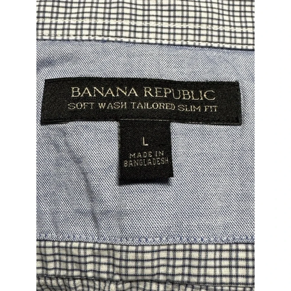 Banana Republic Tailored‎ Slim Fit Button Shirt Mens Large Check
